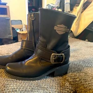 Harley Davidson Black Leather Boots